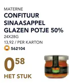 Bidfood Materne confituur sinaasappel glazen potje 50% aanbieding