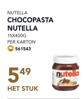 Bidfood Nutella chocopasta nutella aanbieding