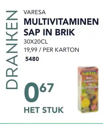 Bidfood Varesa multivitaminen sap in brik aanbieding