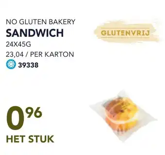 Bidfood No gluten bakery sandwich aanbieding