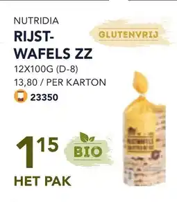 Bidfood Nutridia rijst wafels ZZ aanbieding