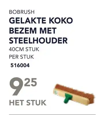 Bidfood Bobrush gelakte koko bezem met steelhouder aanbieding