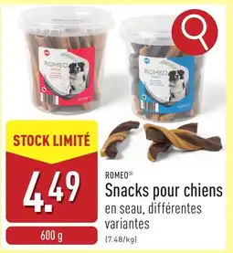 ALDI ROMEO Snacks pour chiens en seau, différentes variantes aanbieding