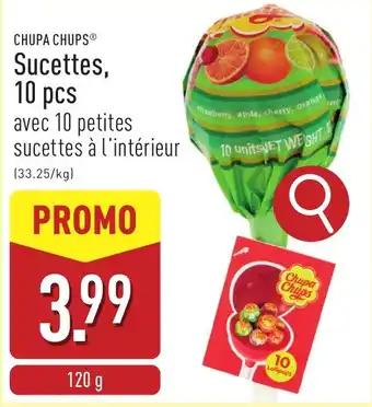 ALDI Chupa chups Sucettes, 10 pcs aanbieding