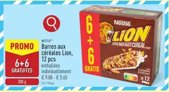 ALDI Nestlé Barres aux céréales Lion,12 pcs aanbieding