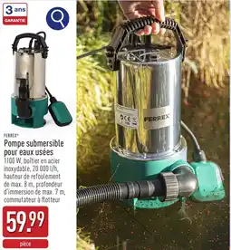 ALDI Ferrex pompe submersible pour eaux usées aanbieding