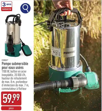 ALDI Ferrex pompe submersible pour eaux usées aanbieding