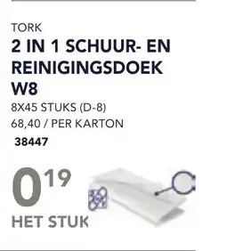 Bidfood Tork 2 in 1 schuur en reinigingsdoek W8 aanbieding