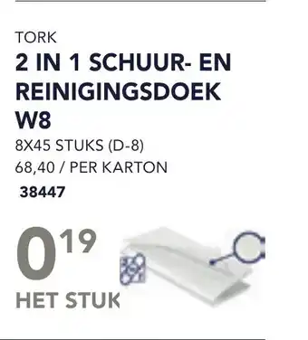 Bidfood Tork 2 in 1 schuur en reinigingsdoek W8 aanbieding