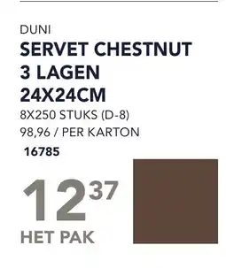 Bidfood Duni servet chestnut 3 lagen aanbieding