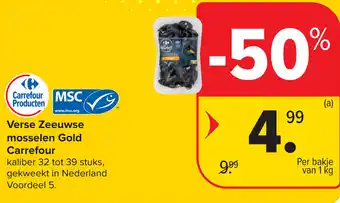 Carrefour Verse zeeuwse mosselen gold carrefour aanbieding