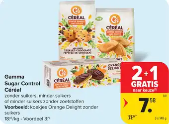 Carrefour Céréal gamma sugar control aanbieding