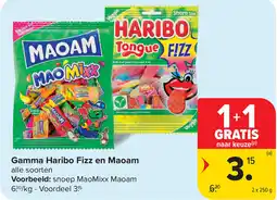 Carrefour Gamma haribo fizz en maoam aanbieding