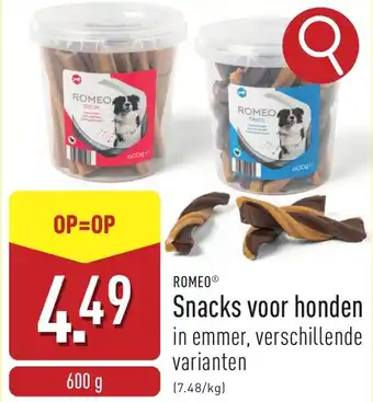 ALDI Romeo Snacks voor honden aanbieding