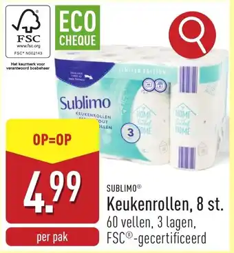 ALDI Sublimo Keukenrollen aanbieding