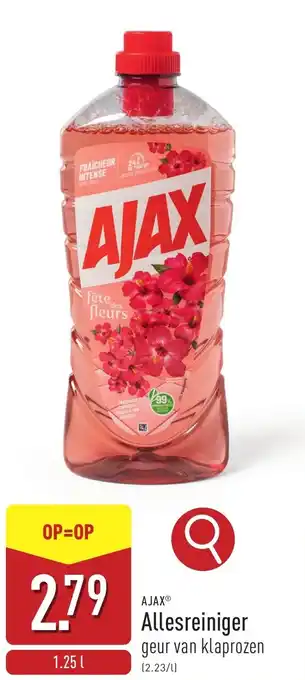 ALDI Ajax Allesreiniger geur van klaprozen aanbieding