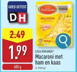 ALDI Casa Morando Macaroni Met Ham en Kaas aanbieding