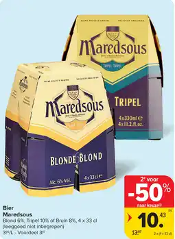 Carrefour Maredsous bier aanbieding