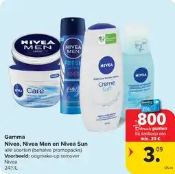 Carrefour Gamma nivea men en nivea sun aanbieding