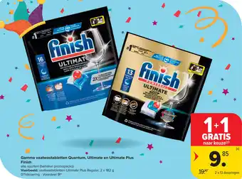 Carrefour Finish gamma vaatwastabletten quantum, ultimate en ultimate plus aanbieding