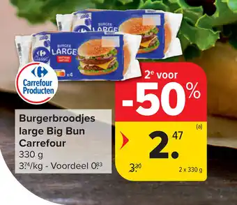 Carrefour Burgerbroodjes large big bun carrefour aanbieding