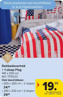 Carrefour Dekbedovertrek + 1 sloop Flag aanbieding