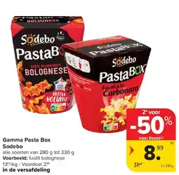 Carrefour Gamma Pasta Box Sodebo aanbieding