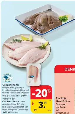 Carrefour Gekuiste tong aanbieding