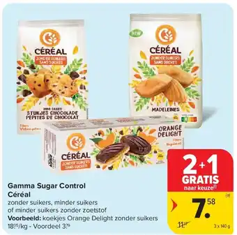 Carrefour Gamma Sugar Control Céréal aanbieding