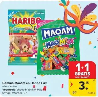 Carrefour Gamma Maoam en Haribo Fizz aanbieding