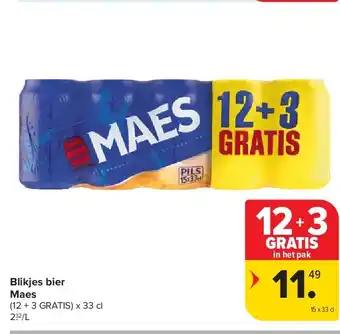 Carrefour Blikjes bier Maes aanbieding