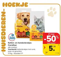 Carrefour Katten- en hondenbrokjes Carrefour aanbieding