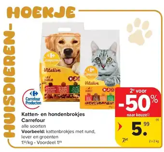 Carrefour Katten- en hondenbrokjes Carrefour aanbieding