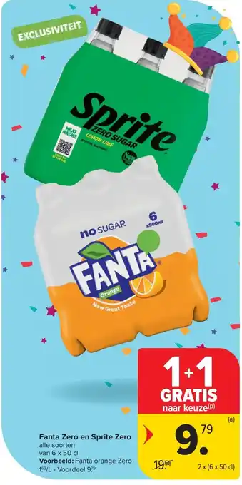 Carrefour Fanta Zero en Sprite Zero aanbieding