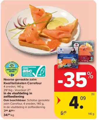 Carrefour Noorse gerookte zalm Kwaliteitsketen Carrefour aanbieding