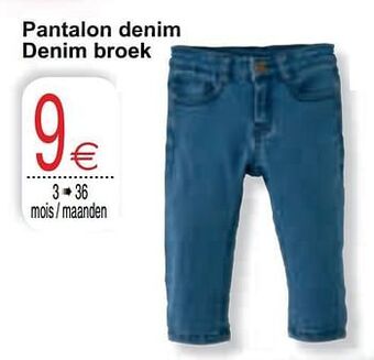Pantalon denim denim broek