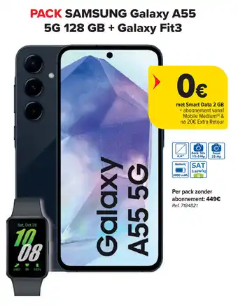 Carrefour Samsung Galaxy A55 5G 128 GB + Galaxy Fit3 aanbieding