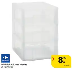 Carrefour Miniblok A5 met 3 lades aanbieding