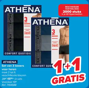 Carrefour Set van 3 boxers voor heren aanbieding