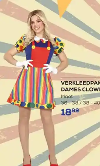 Supra Bazar Verkleedpak dames clown aanbieding