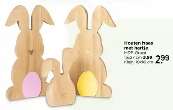 Xenos Houten haas met hartje aanbieding