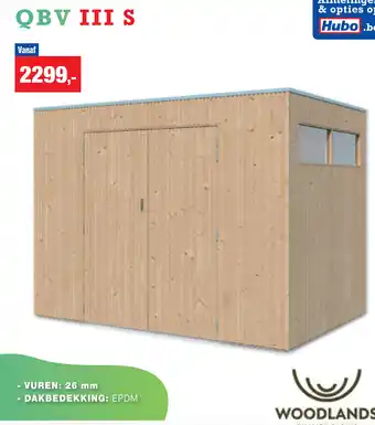 Hubo Woodlands quality cabins QBV III S aanbieding