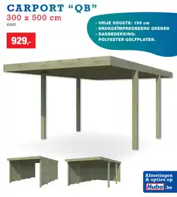 Hubo Woodlands quality cabins carport QB aanbieding