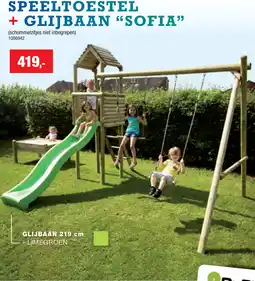 Hubo Bnb wood speeltoestel + glijbaan Sofia aanbieding