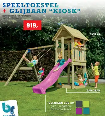 Hubo Blue rabbit speeltoestel + glijbaan Kiosk aanbieding