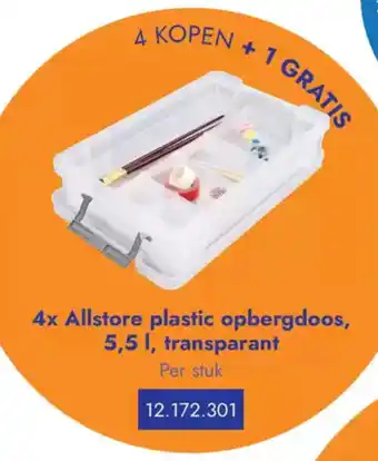 Lyreco Allstore plastic opbergdoos transparant aanbieding