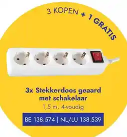 Lyreco Stekkerdoos geaard met schakelaar aanbieding