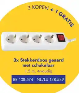 Lyreco Stekkerdoos geaard met schakelaar aanbieding