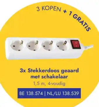 Lyreco Stekkerdoos geaard met schakelaar aanbieding