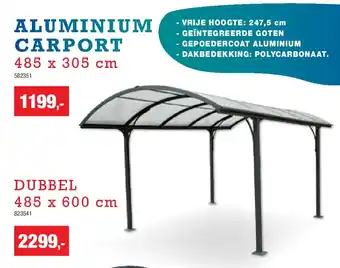 Hubo ALUMINIUM CARPORT aanbieding